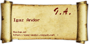 Igaz Andor névjegykártya